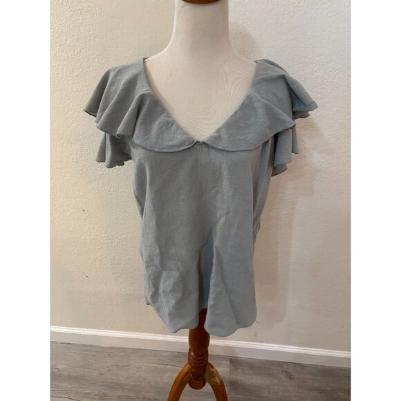 Tops - New Hero Cotton Short Sleeve Ruffle Top